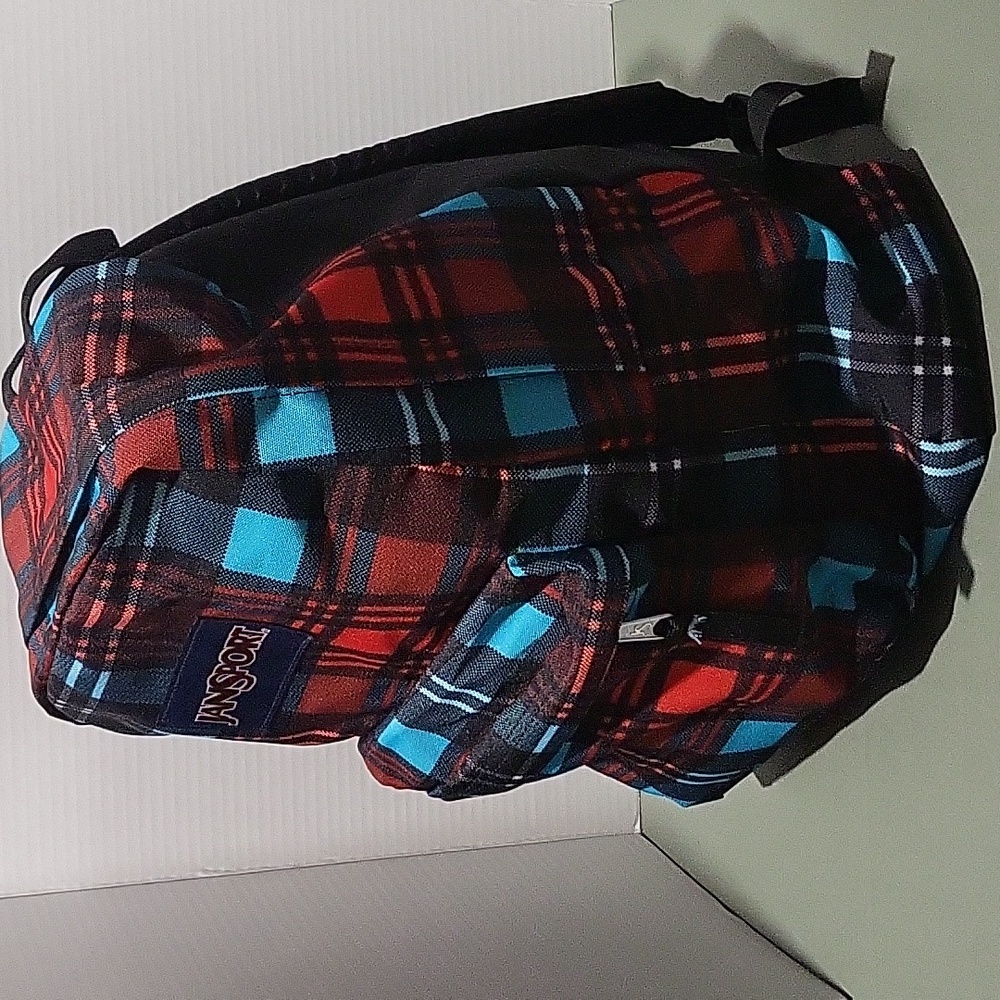 EUC  JanSport Superbreak® High Risk Red Preston Plaid Backpack - Picture 3 of 11